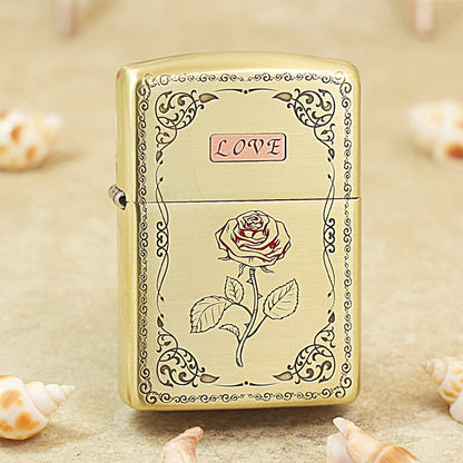 Zippo Premium Shine Bronze Rose Vow Love - CC88