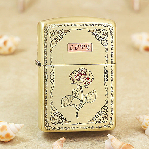 Zippo Premium Shine Bronze Rose Vow Love - CC88