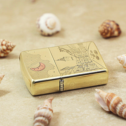 Zippo Premium Shine Bronze The Moon and Sixpence Townscape - CC87