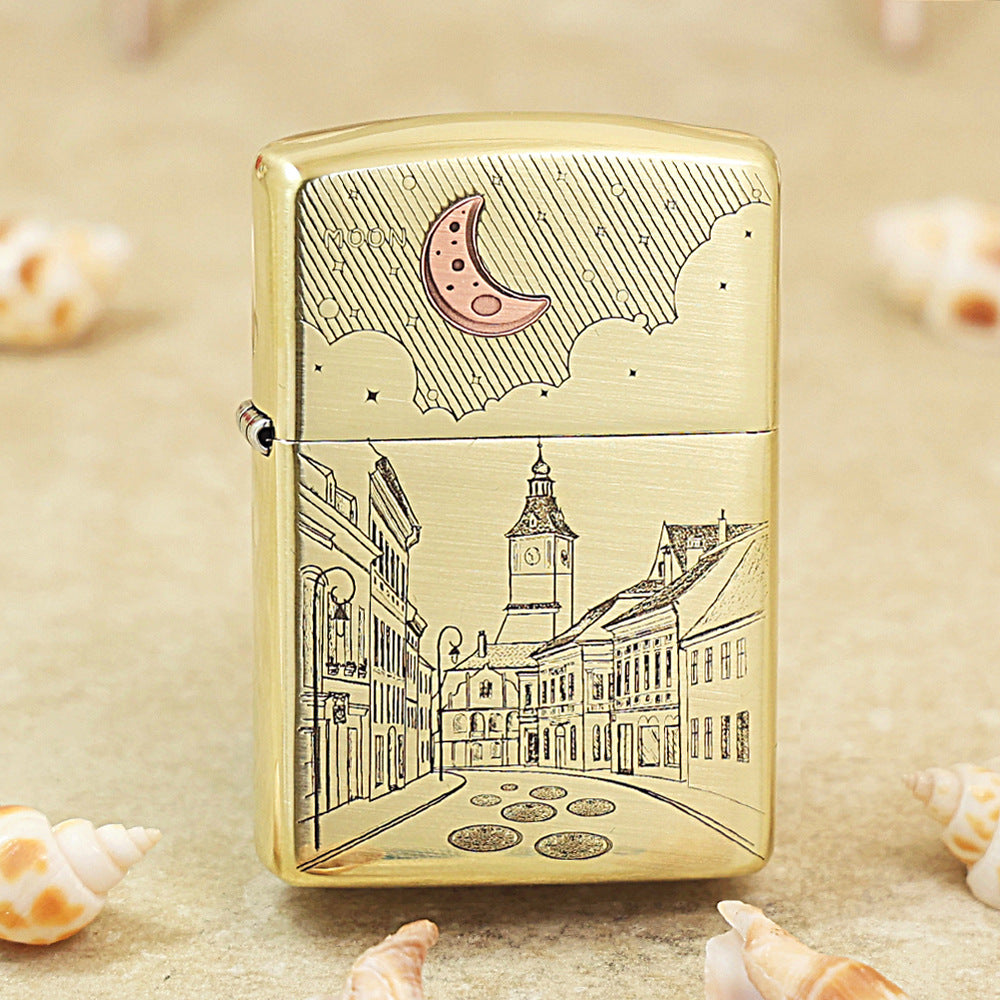 Zippo Premium Shine Bronze The Moon and Sixpence Townscape - CC87