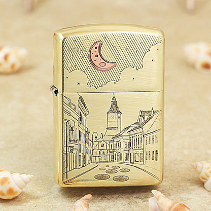 Zippo Premium Shine Bronze The Moon and Sixpence Townscape - CC87