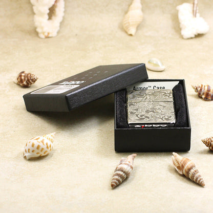 Zippo Premium Shine Steel Intricate Engraved Serpent and Complete Arabesque - SC26