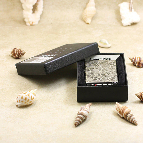 Zippo Premium Shine Steel Intricate Engraved Serpent and Complete Arabesque - SC26