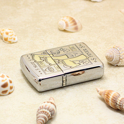 Zippo Premium Shine Steel Intricate Chiseled Lucky Slot Fever 777 - SC23