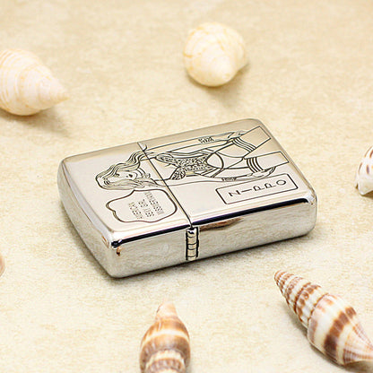 Zippo Premium Shine Steel Chiseled American Sexy Maiden Pin-Up - SC22