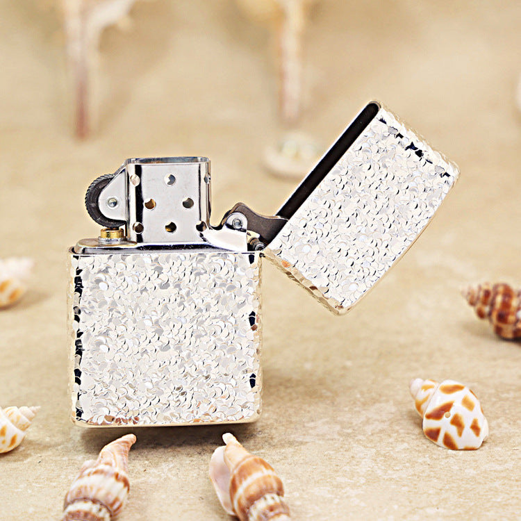 Zippo Premium Shine Steel Solid Texture Meteorite Crater - CM06