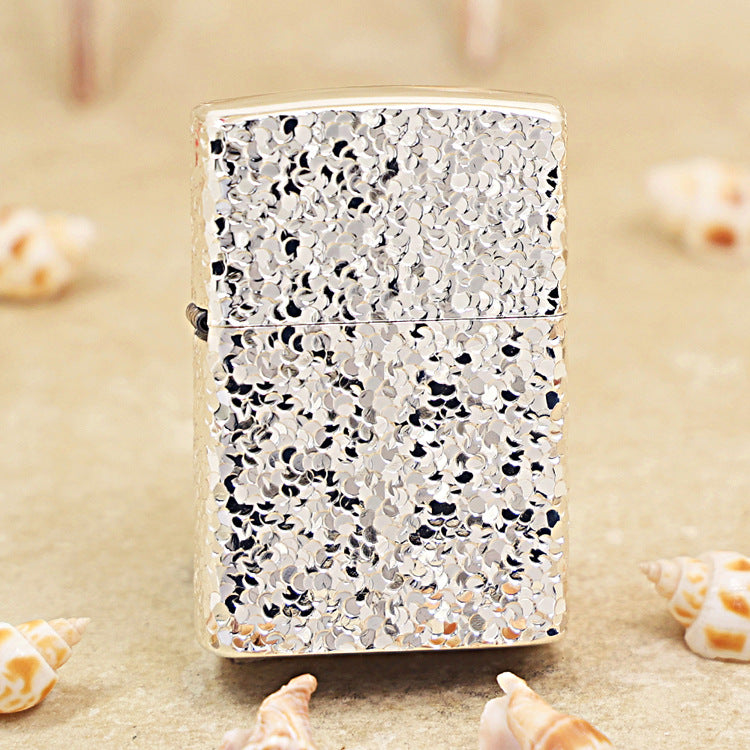Zippo Premium Shine Steel Solid Texture Meteorite Crater - CM06