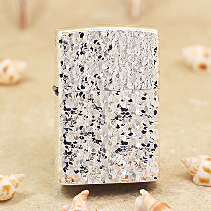 Zippo Premium Shine Steel Solid Texture Meteorite Crater - CM06