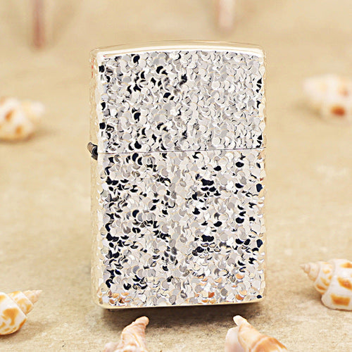 Zippo Premium Shine Steel Solid Texture Meteorite Crater - CM06