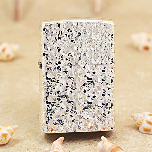 Zippo Premium Shine Steel Solid Texture Meteorite Crater - CM06