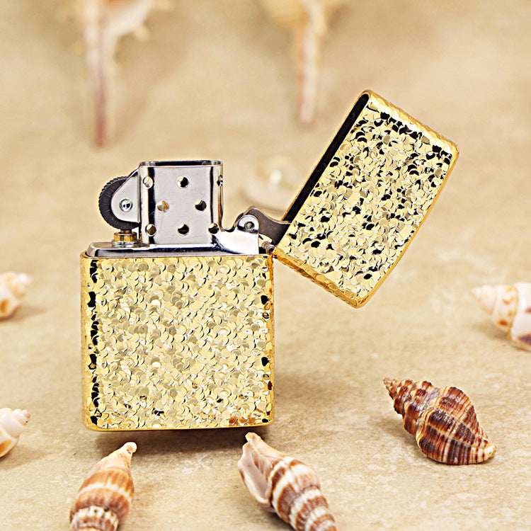 Zippo Premium Shine Gold Crushed Ice Texture Case - CM43