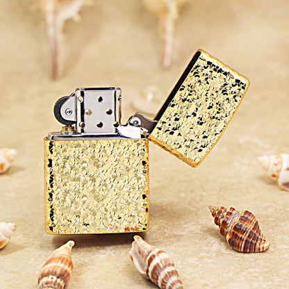 Zippo Premium Shine Gold Crushed Ice Texture Case - CM43