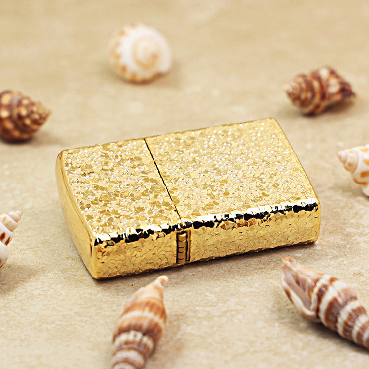 Zippo Premium Shine Gold Crushed Ice Texture Case - CM43