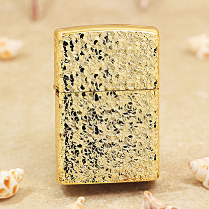 Zippo Premium Shine Gold Crushed Ice Texture Case - CM43