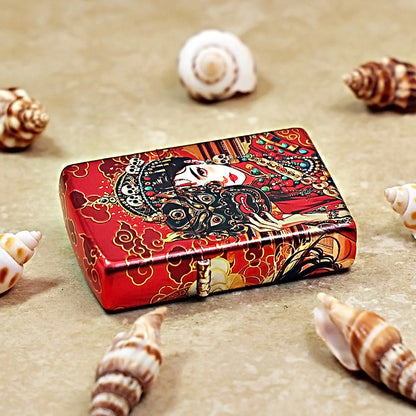 Zippo Premium Shine Crimson Hue Decorated Zaki Lhamo Female Deity - CS02