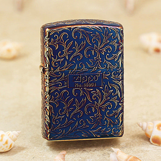 Zippo Limited Version Vintage Gold 'Z' Botanical Design - JP02