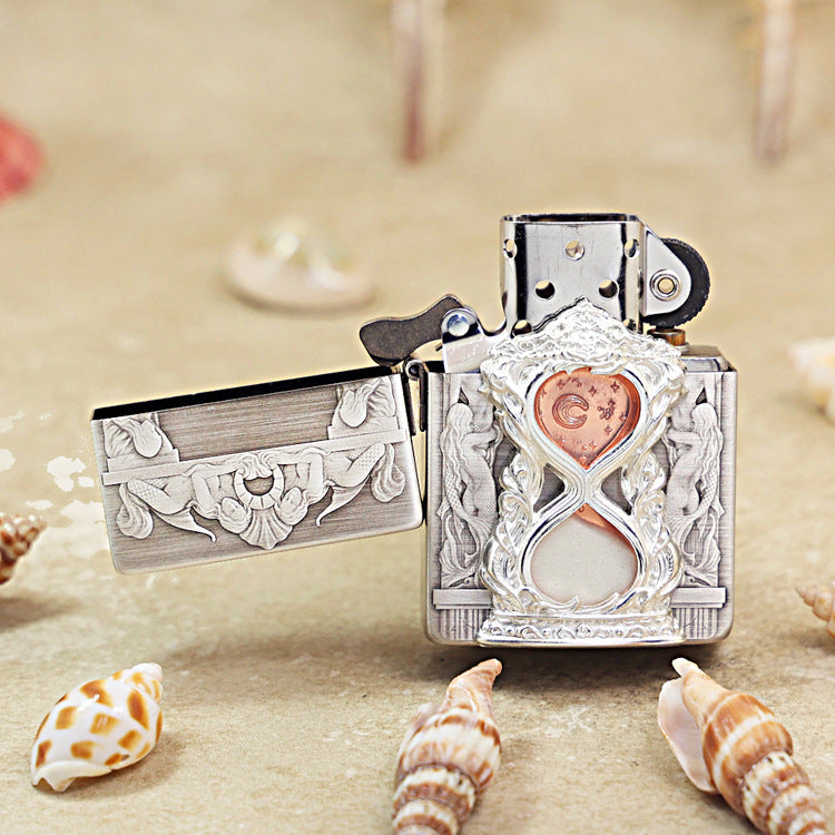 Zippo 'Mermaid Hourglass' Intricate Carve - DS118