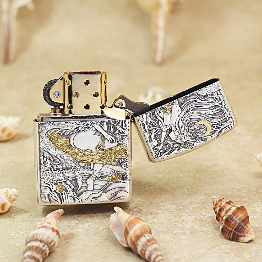 Zippo 'Nine-Tailed Fox Spirit' Intricate Carve Two-Finish - DS119