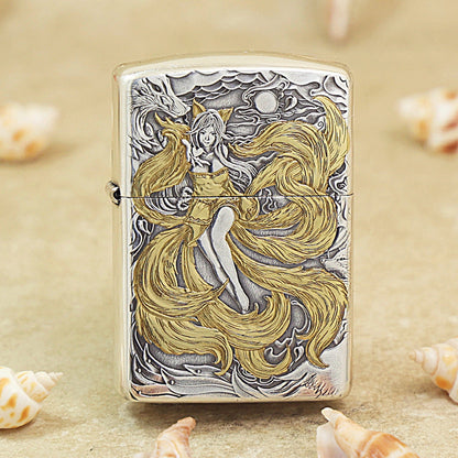 Zippo 'Nine-Tailed Fox Spirit' Intricate Carve Two-Finish - DS119