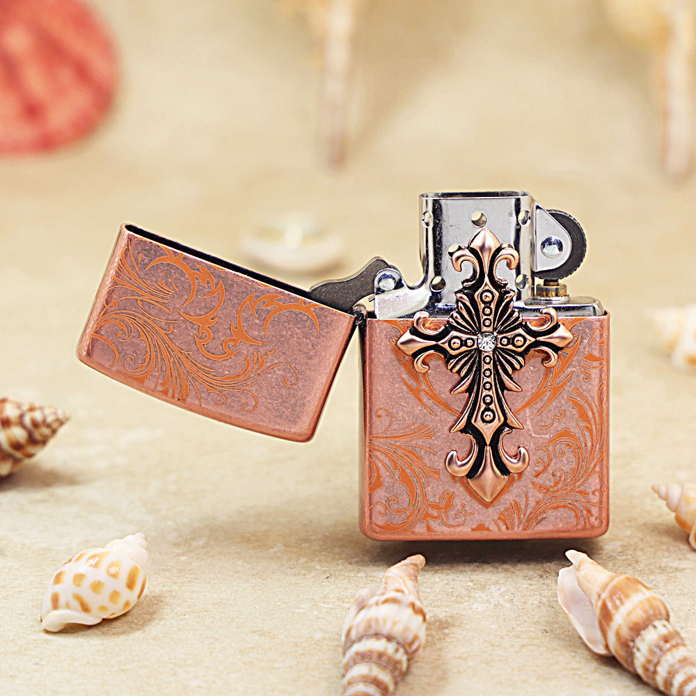 Zippo Ornate Crucifix Vintage Copper - KR07