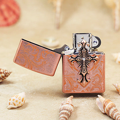Zippo Ornate Crucifix Vintage Copper - KR07