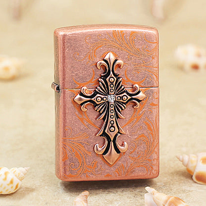 Zippo Ornate Crucifix Vintage Copper - KR07