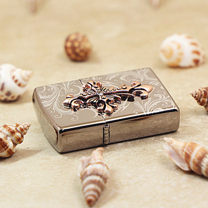 Zippo Ornate Crucifix Obsidian Ice - KR06