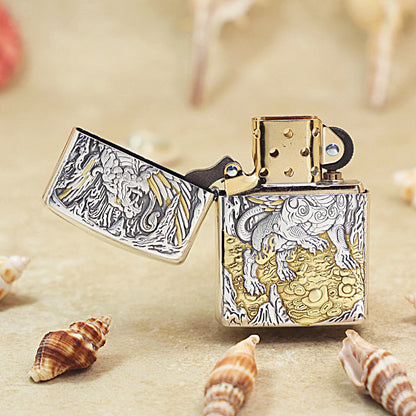 Zippo 'Pixiu Attracting Wealth' Intricate Carve Two-Finish - DS120
