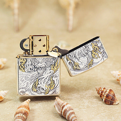Zippo 'Pixiu Attracting Wealth' Intricate Carve Two-Finish - DS120
