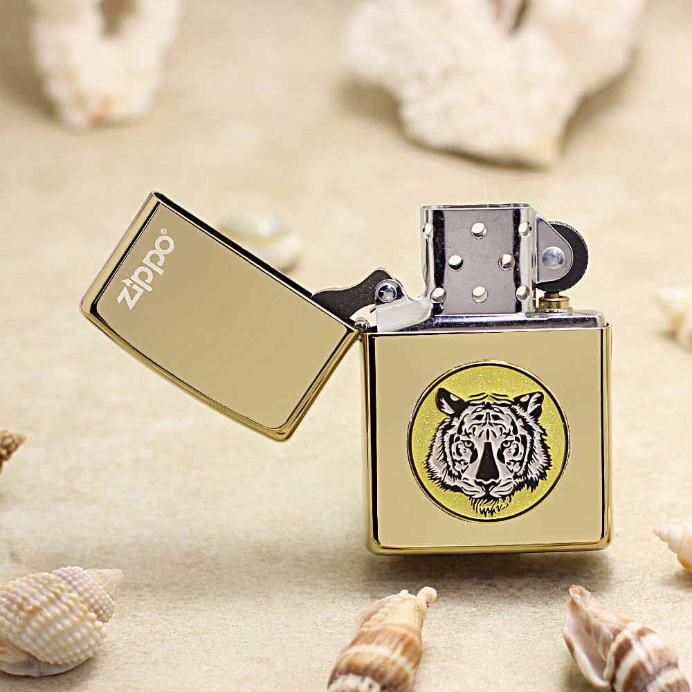 Zippo Polished Bronze Tiger Medallion - DS151