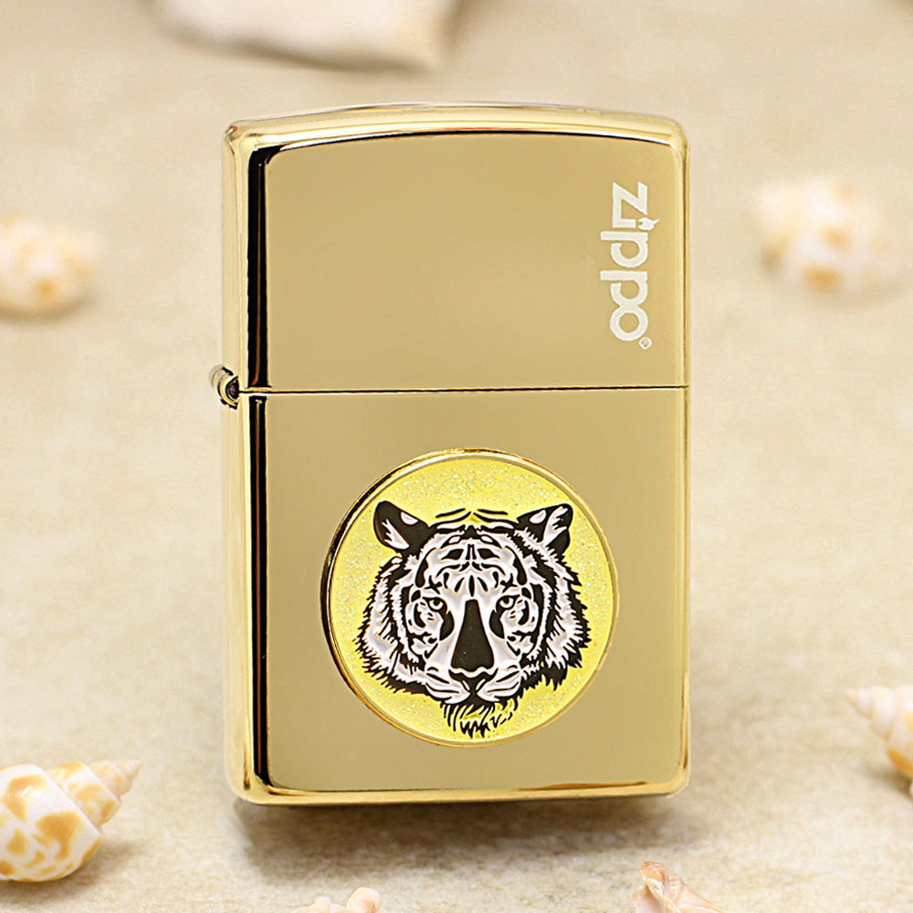 Zippo Polished Bronze Tiger Medallion - DS151