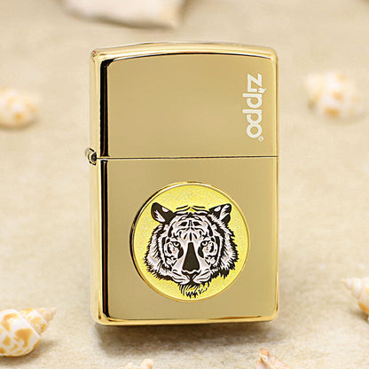 Zippo Polished Bronze Tiger Medallion - DS151