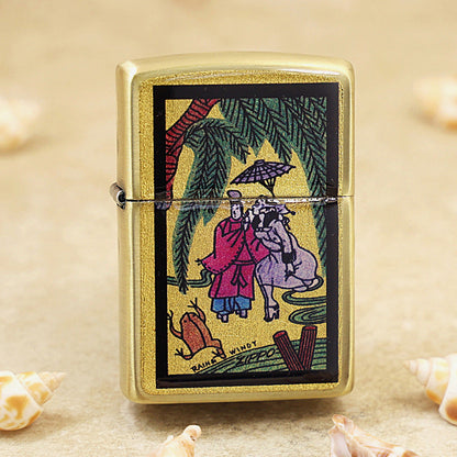 Zippo 'Rainy Windy' Gold Plate - Figure Collection - JP56