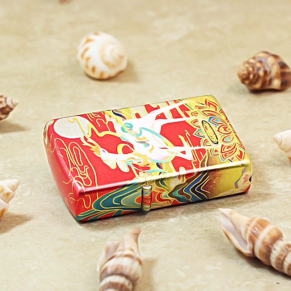 Zippo Crimson Hue Decorated Nine-Colored Divine Deer and Moon - CS21