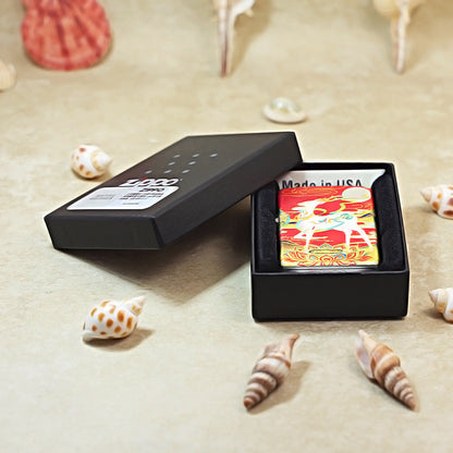 Zippo Crimson Hue Decorated Nine-Colored Divine Deer and Moon - CS21