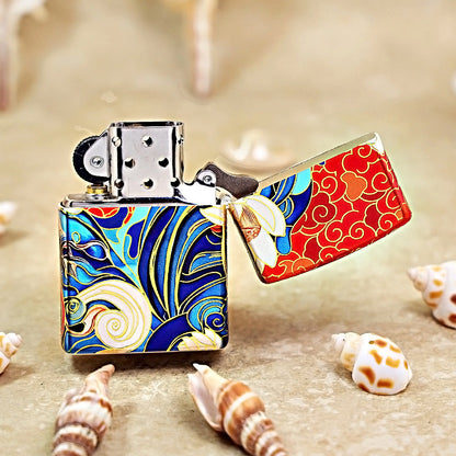 Zippo Crimson Hue Decorated Regal Tibetan Style Deity with Mask - CS23