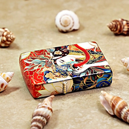 Zippo Crimson Hue Decorated Regal Tibetan Style Deity with Mask - CS23