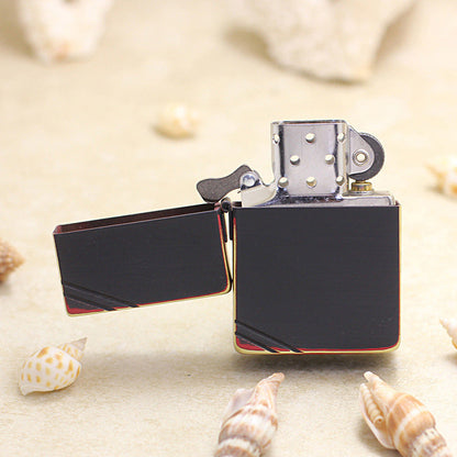 Zippo 'Red and Black' Beveled Edge Flat Top Version - 1935-DS55