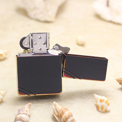 Zippo 'Red and Black' Beveled Edge Flat Top Version - 1935-DS55