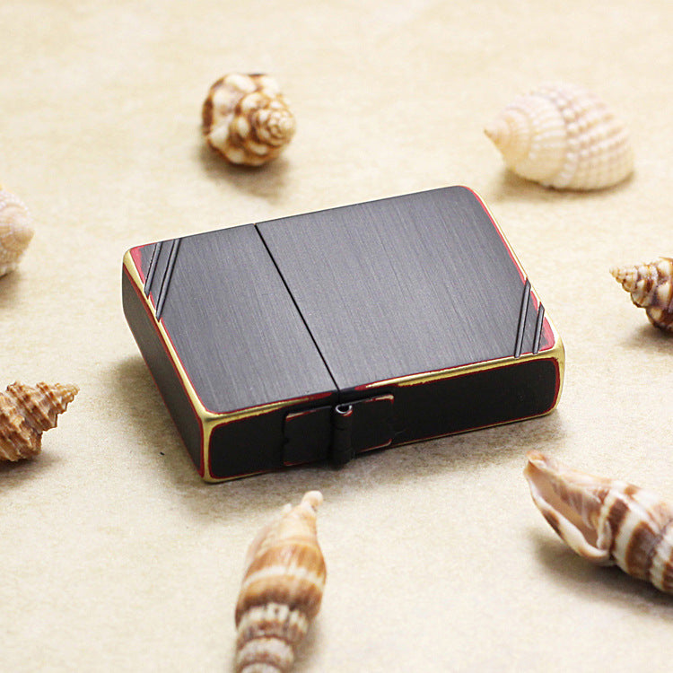 Zippo 'Red and Black' Beveled Edge Flat Top Version - 1935-DS55