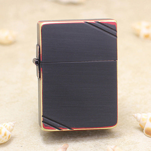 Zippo 'Red and Black' Beveled Edge Flat Top Version - 1935-DS55