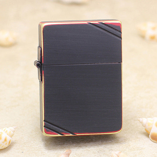 Zippo 'Red and Black' Beveled Edge Flat Top Version - 1935-DS55