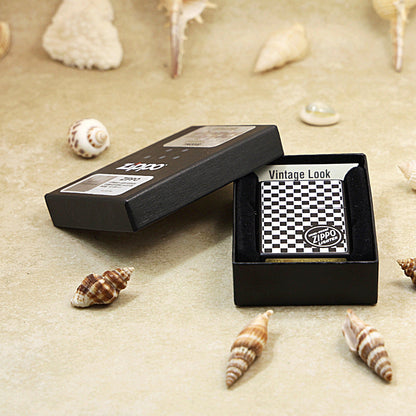 Zippo Retro Flat Top Obsidian & White Checkerboard Version - KR13