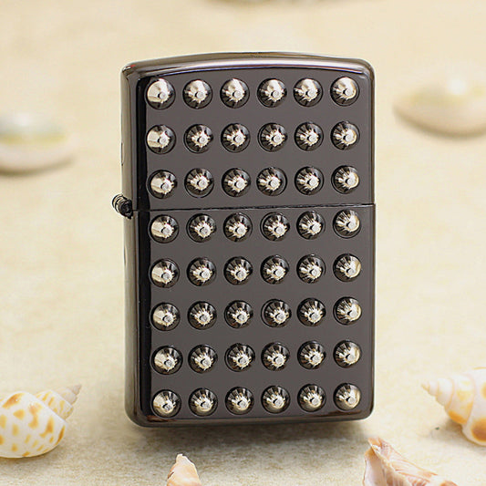 Zippo Rivet Design (Black Lacquer Finish) - JP12