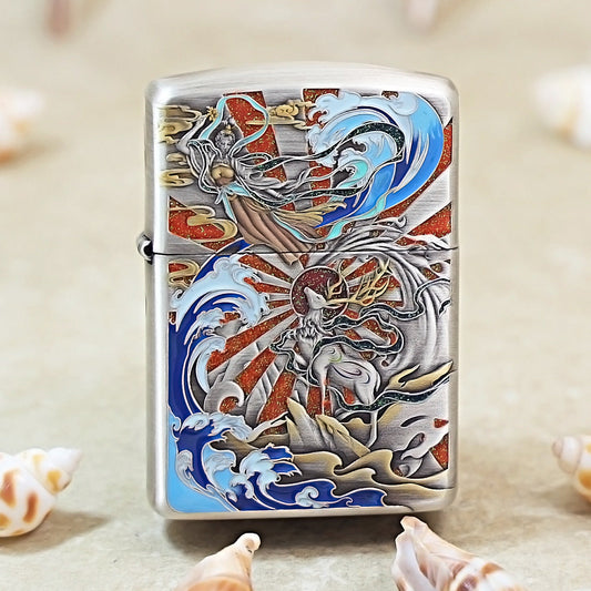 Zippo Argent Hue Decorated Nine-Colored Deer of the Waves - CS15