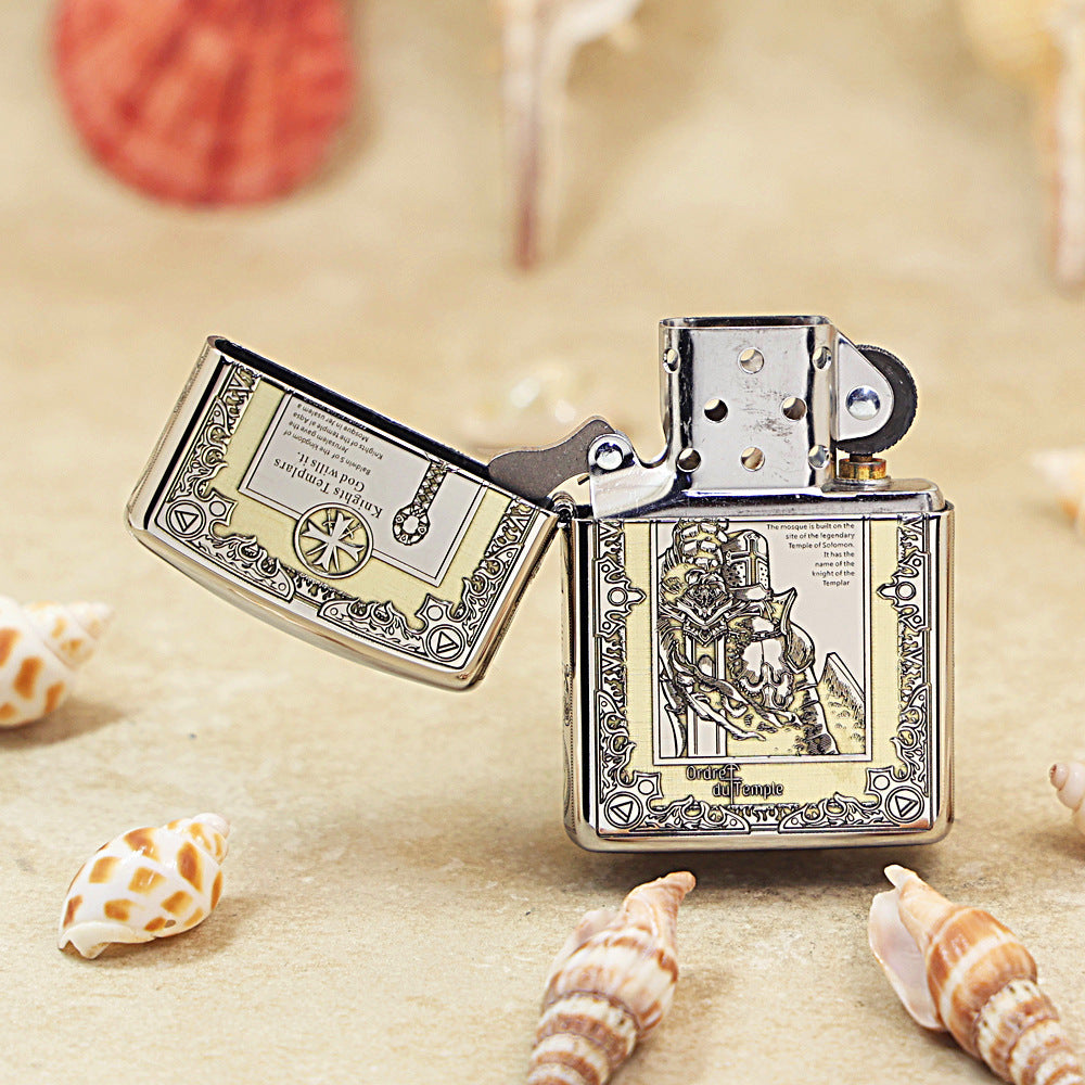 Zippo Argent Intricate Engraved Knights Templar Declaration - SC09