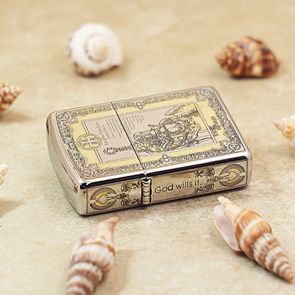 Zippo Argent Intricate Engraved Knights Templar Declaration - SC09