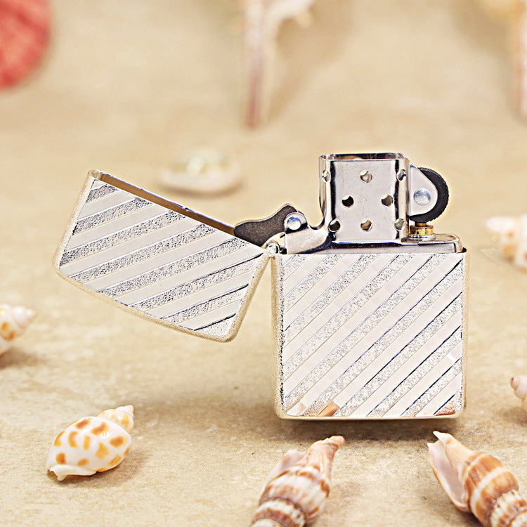 Zippo Argent Diagonal Line Pattern - 162-DS99