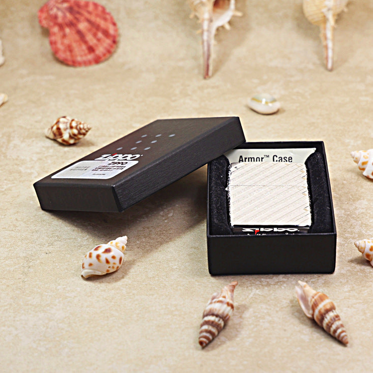 Zippo Argent Diagonal Line Pattern - 162-DS99