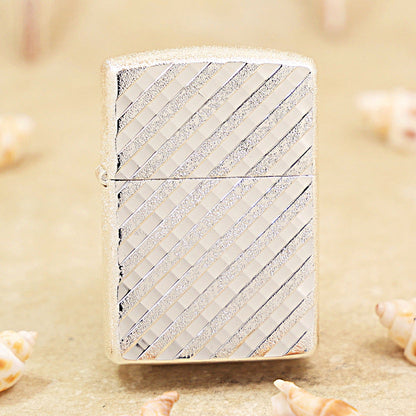 Zippo Argent Diagonal Line Pattern - 162-DS99